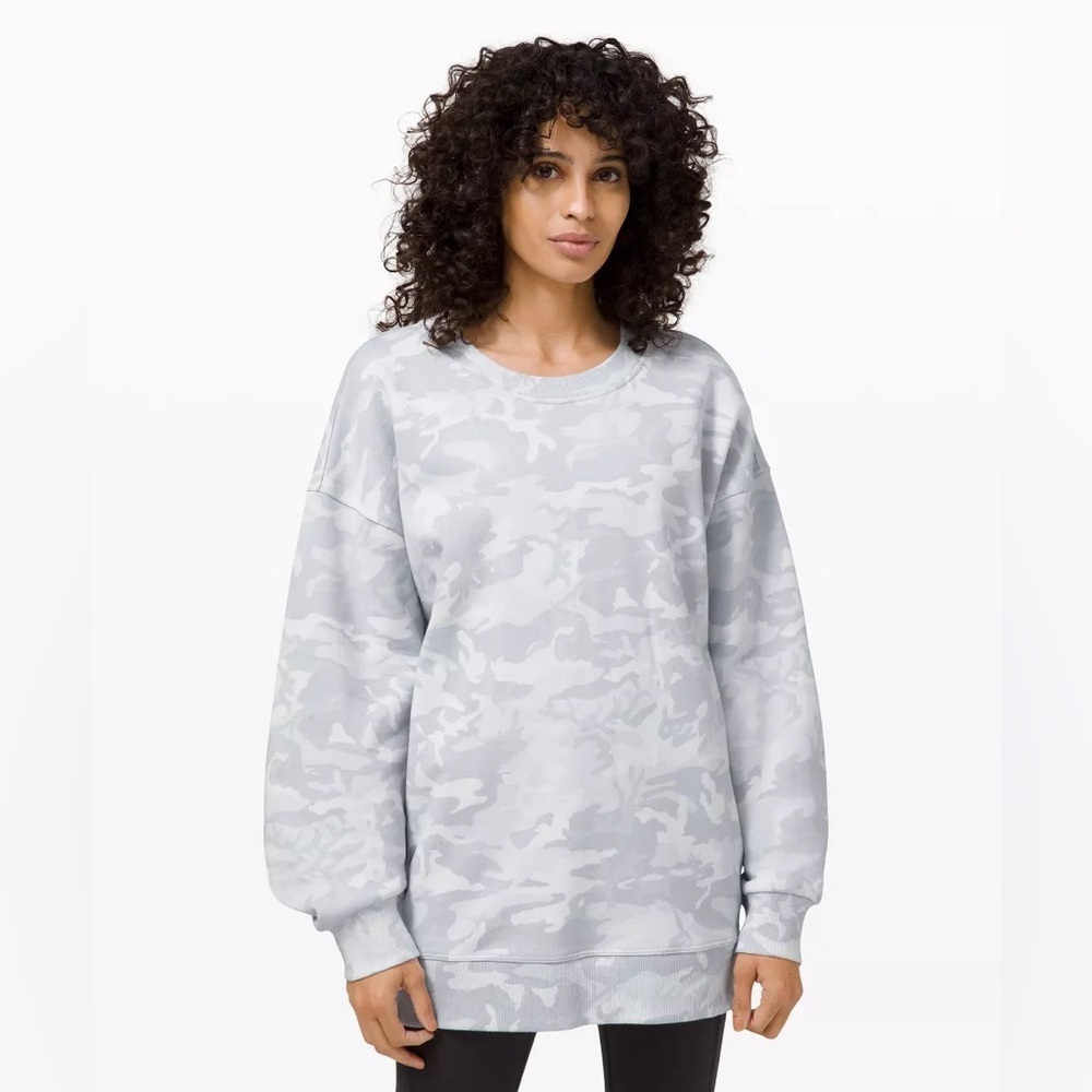 Lululemon Perfectly Oversized Crew Incognito Camo Alpine White Multi- Size 18